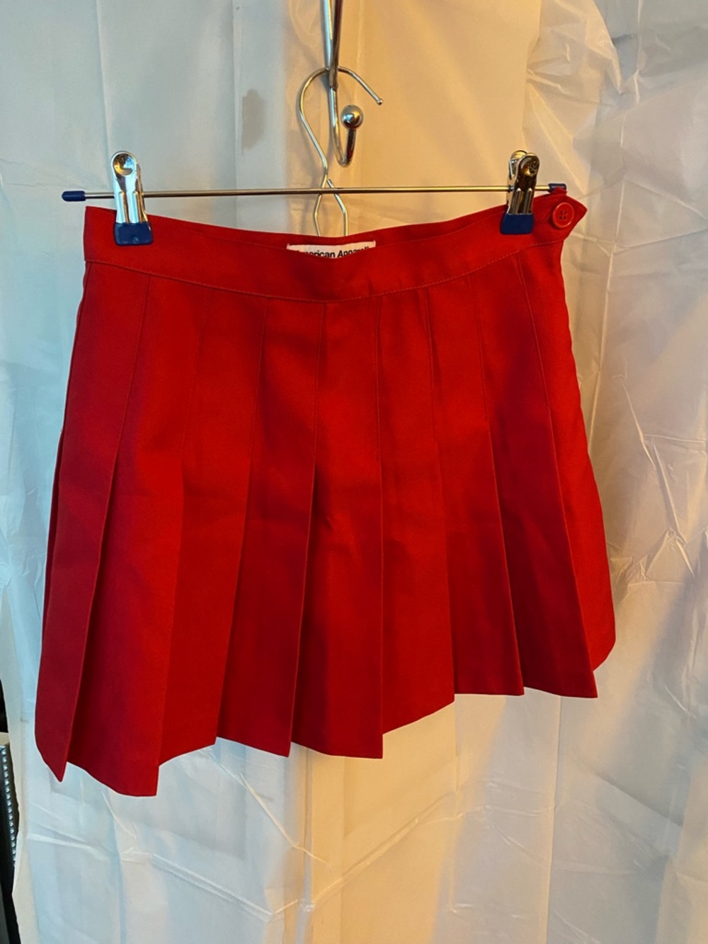 American Apparel Vibrant Red Mini Skirt Pleated